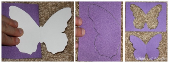 Cutting Out Butterflies for the 2-In-1 Butterfly Cut-Out Card from Nibbles & Needles