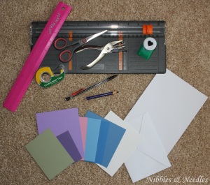 All the Materials Needed to make a Heart 'n Flower Bouquet Card