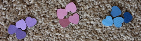 Punched Out Hearts Ready for making the Hearts & Flowers Mother's Day Card