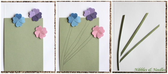 Making the Stems for the Heart 'n Flower Bouquet Card